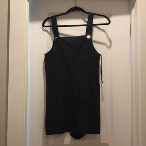 Brand new black velvet romper